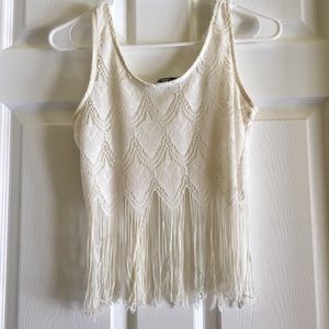 Cream white crop top with strings